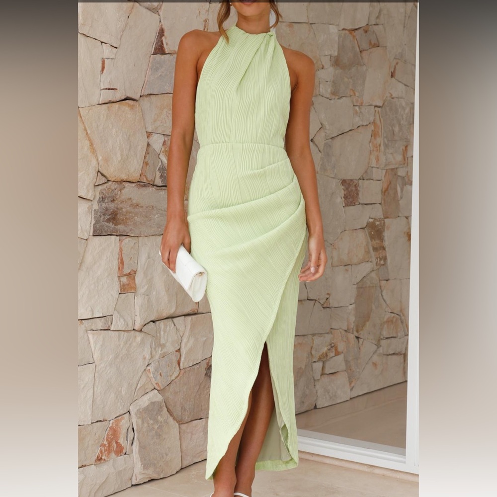 Light green wedding guest dress